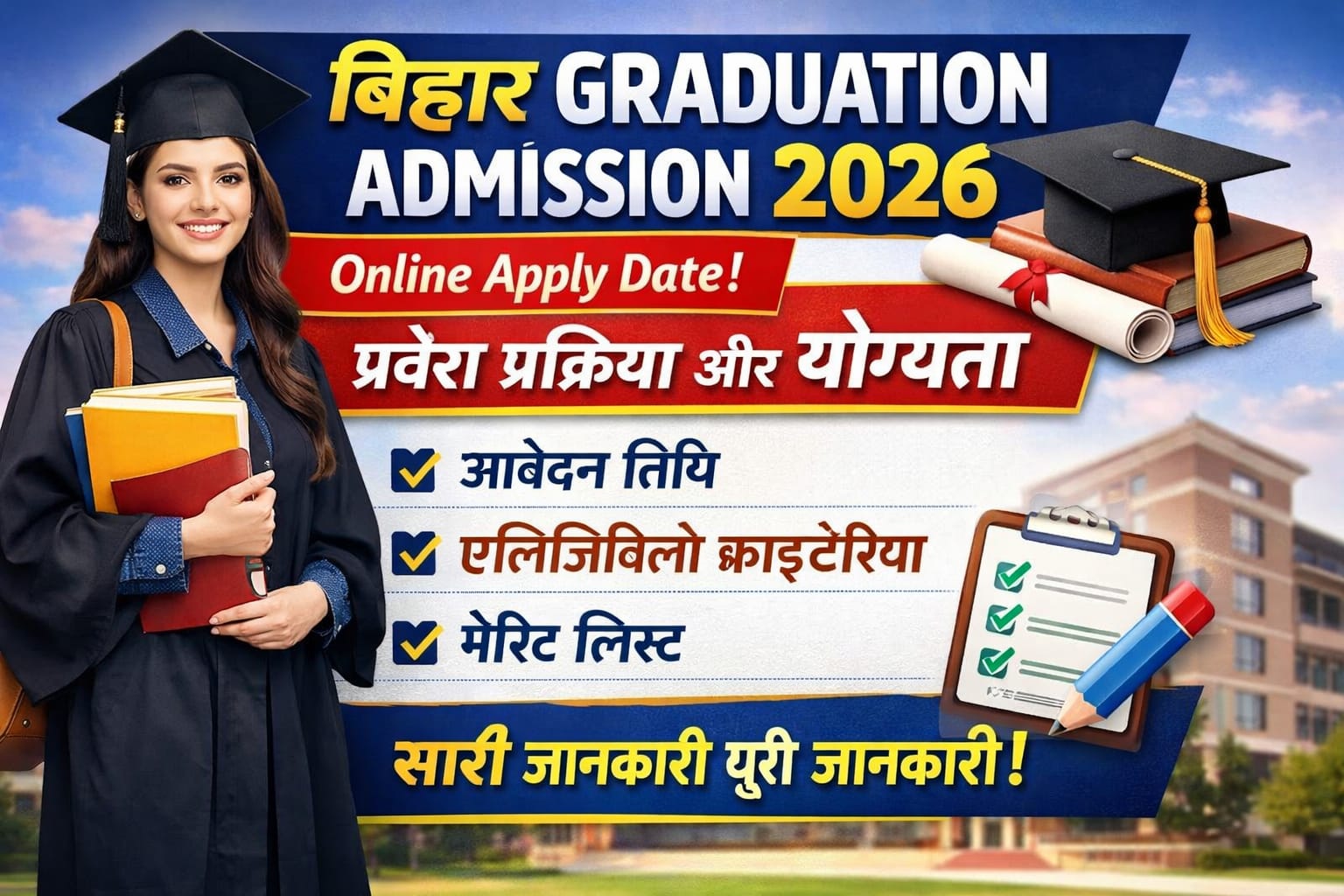 Bihar Graduation Admission 2026: Online Apply Date