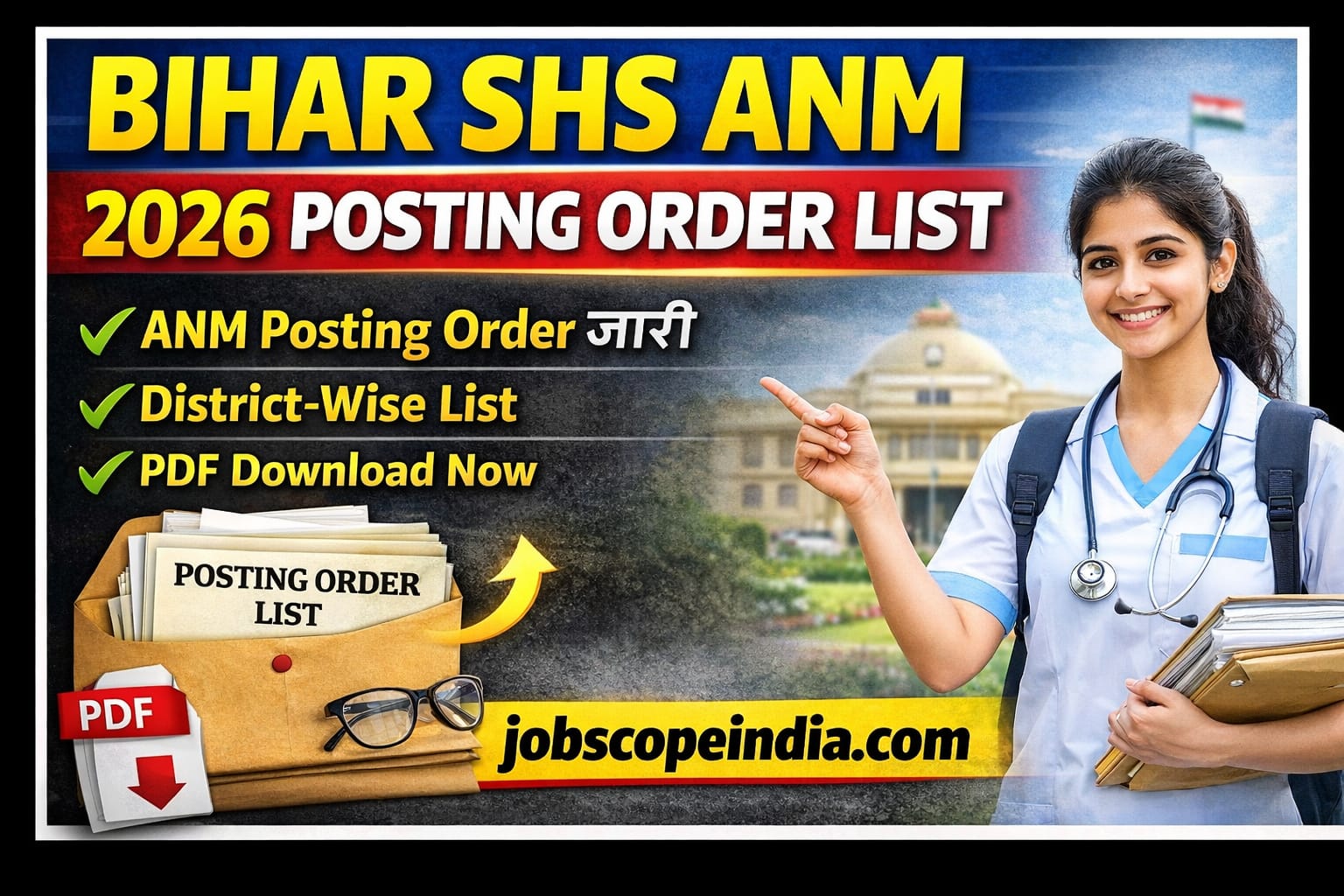 Bihar SHS ANM 2026 Posting Order List