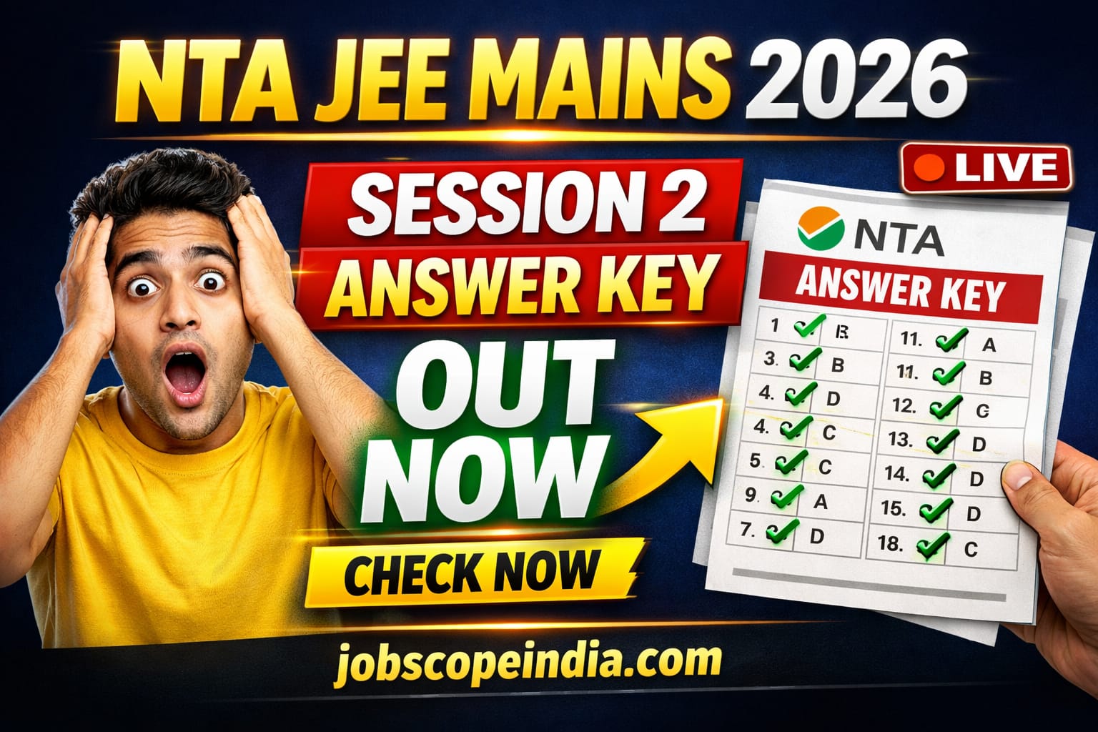 NTA JEE Mains Session II 2026 Answer Key