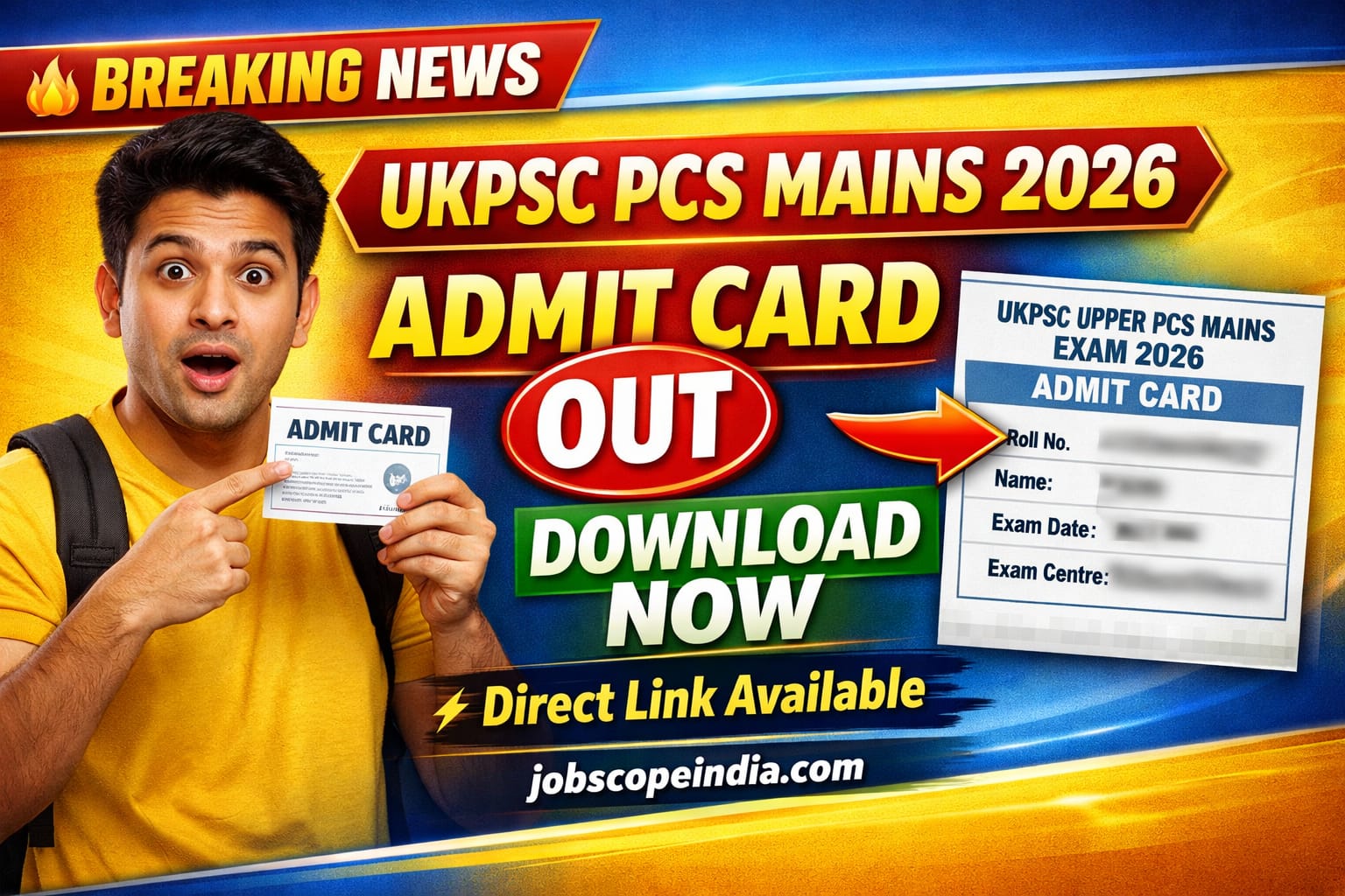 UKPSC Upper PCS Mains 2026 Admit card