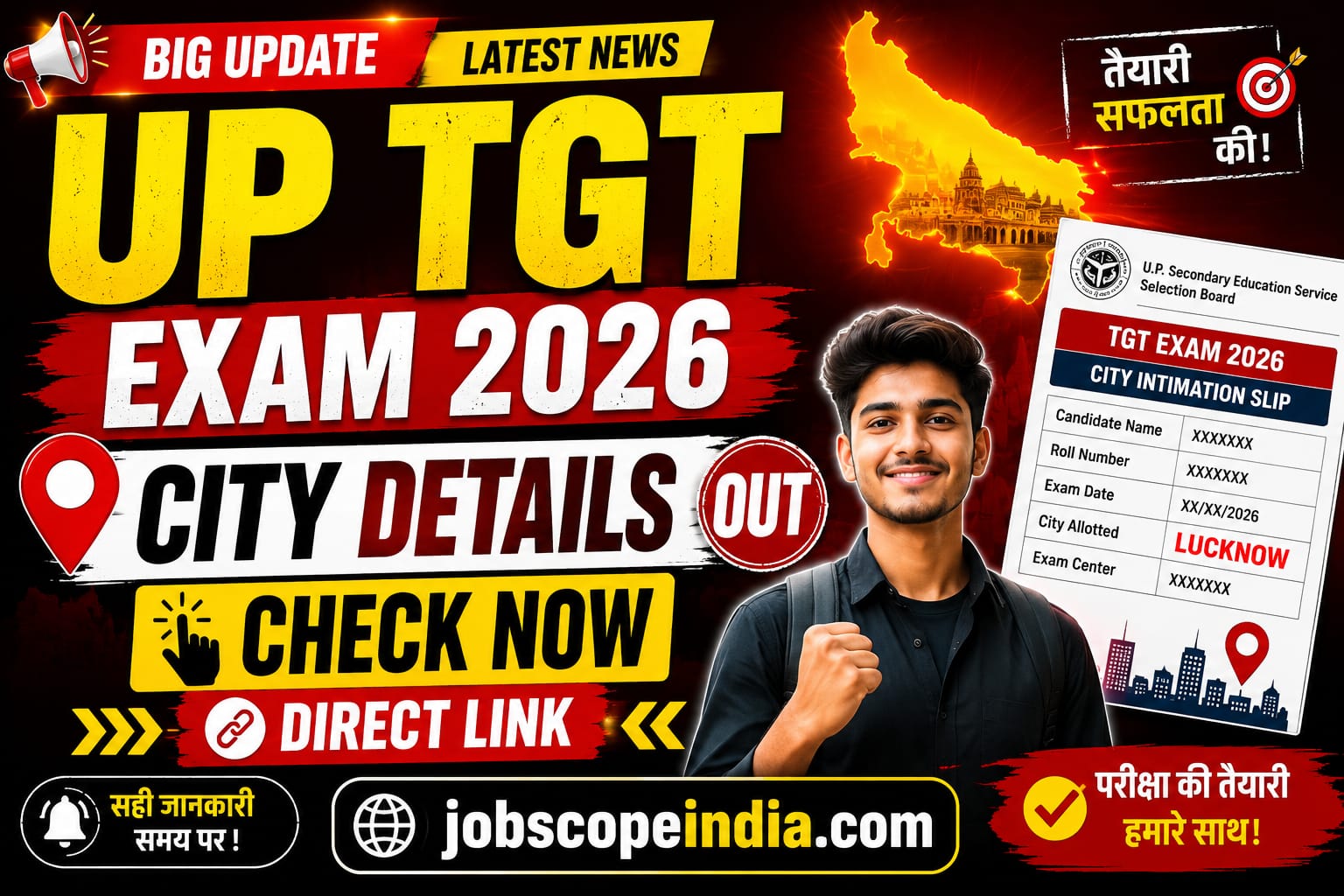 UP TGT Exam 2026 City Details