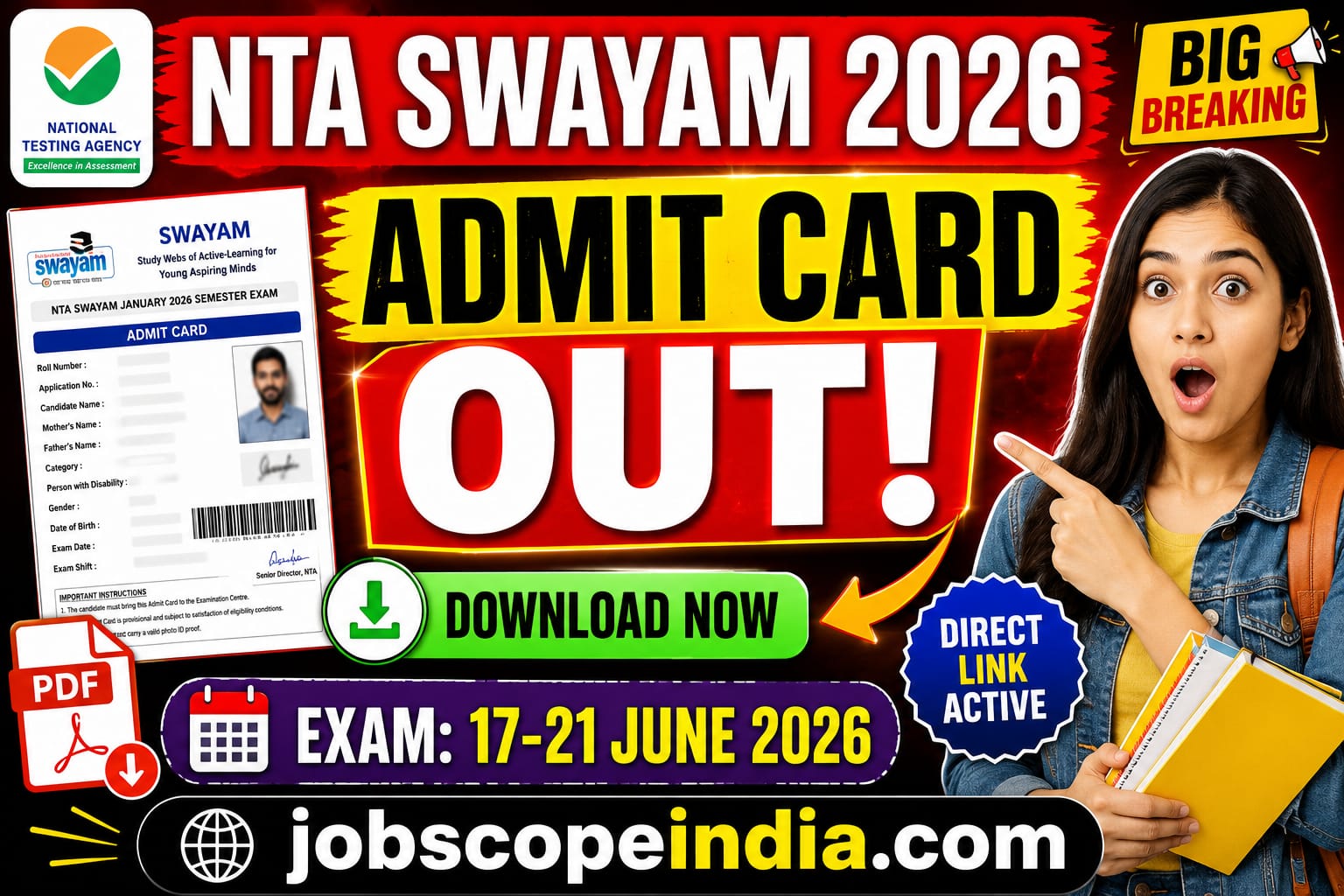 NTA SWAYAM 2026 Admit Card