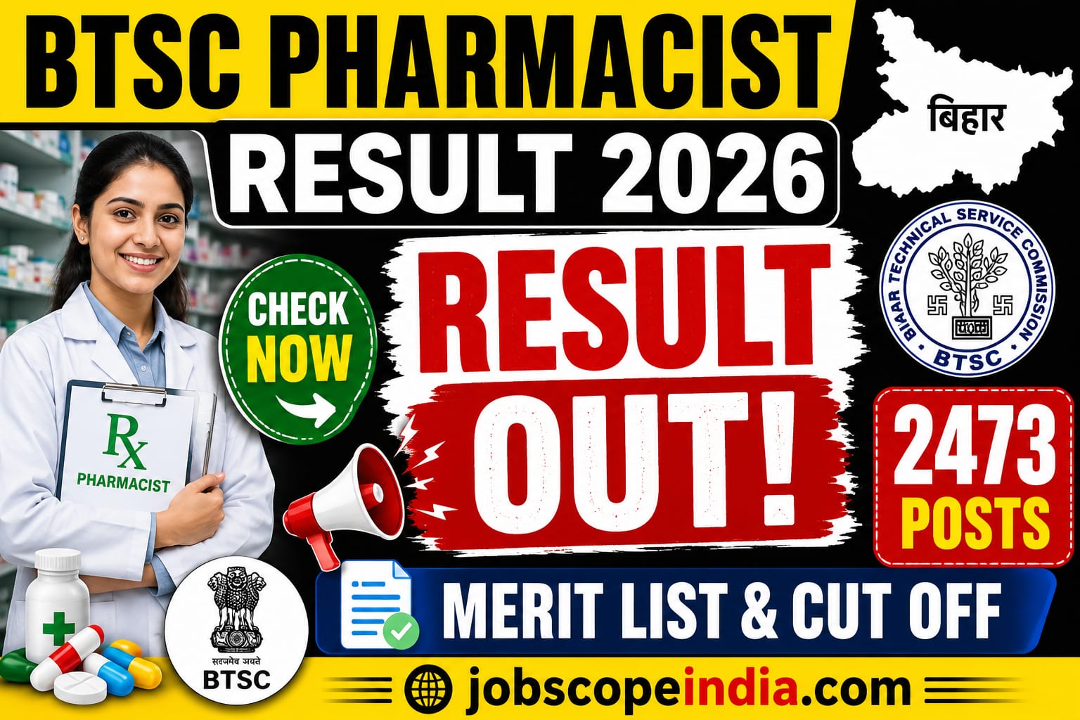 Bihar BTSC Pharmacist 2026 Result