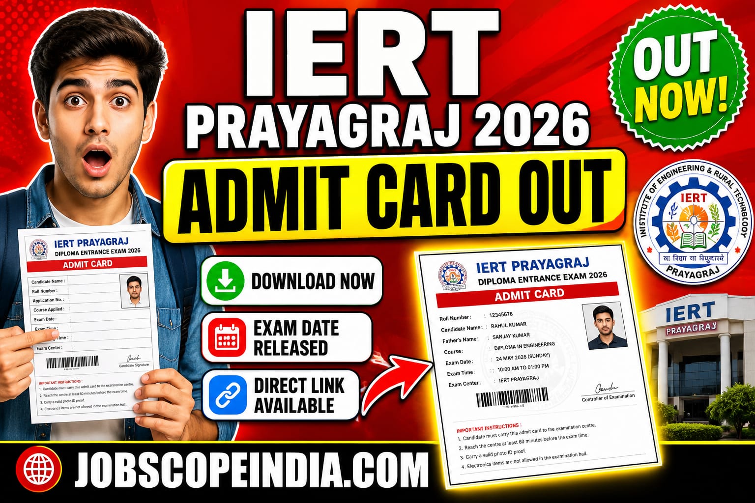 IERT Prayagraj Exam 2026 Admit Card