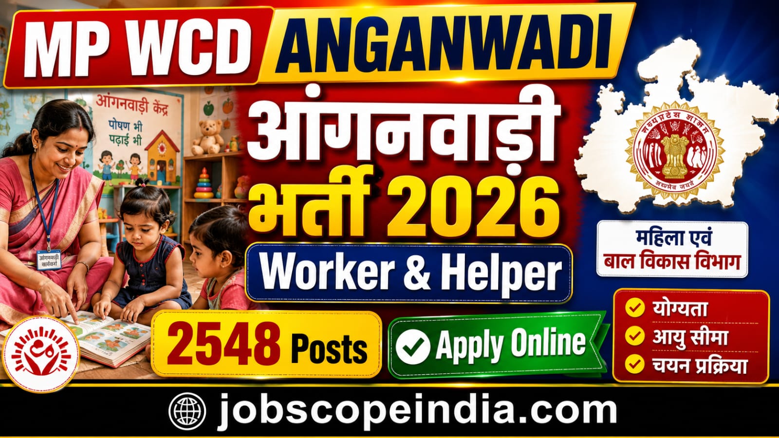 MP WCD Anganwadi Worker Helper 2026 Recruitment