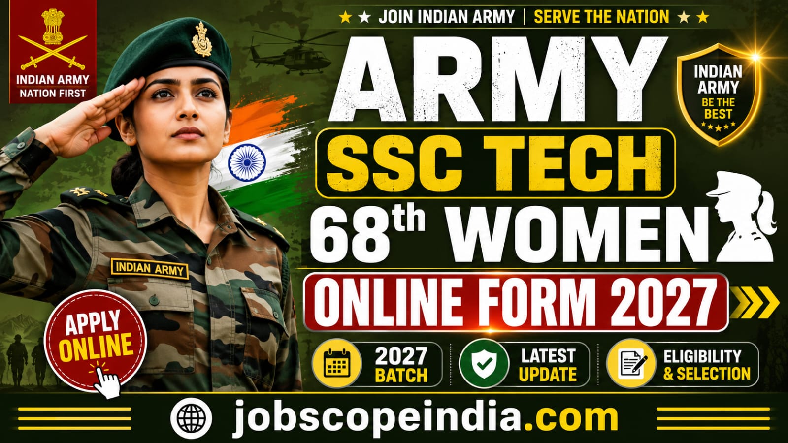 Indian Army SSC Technical 68th Women Online 2027