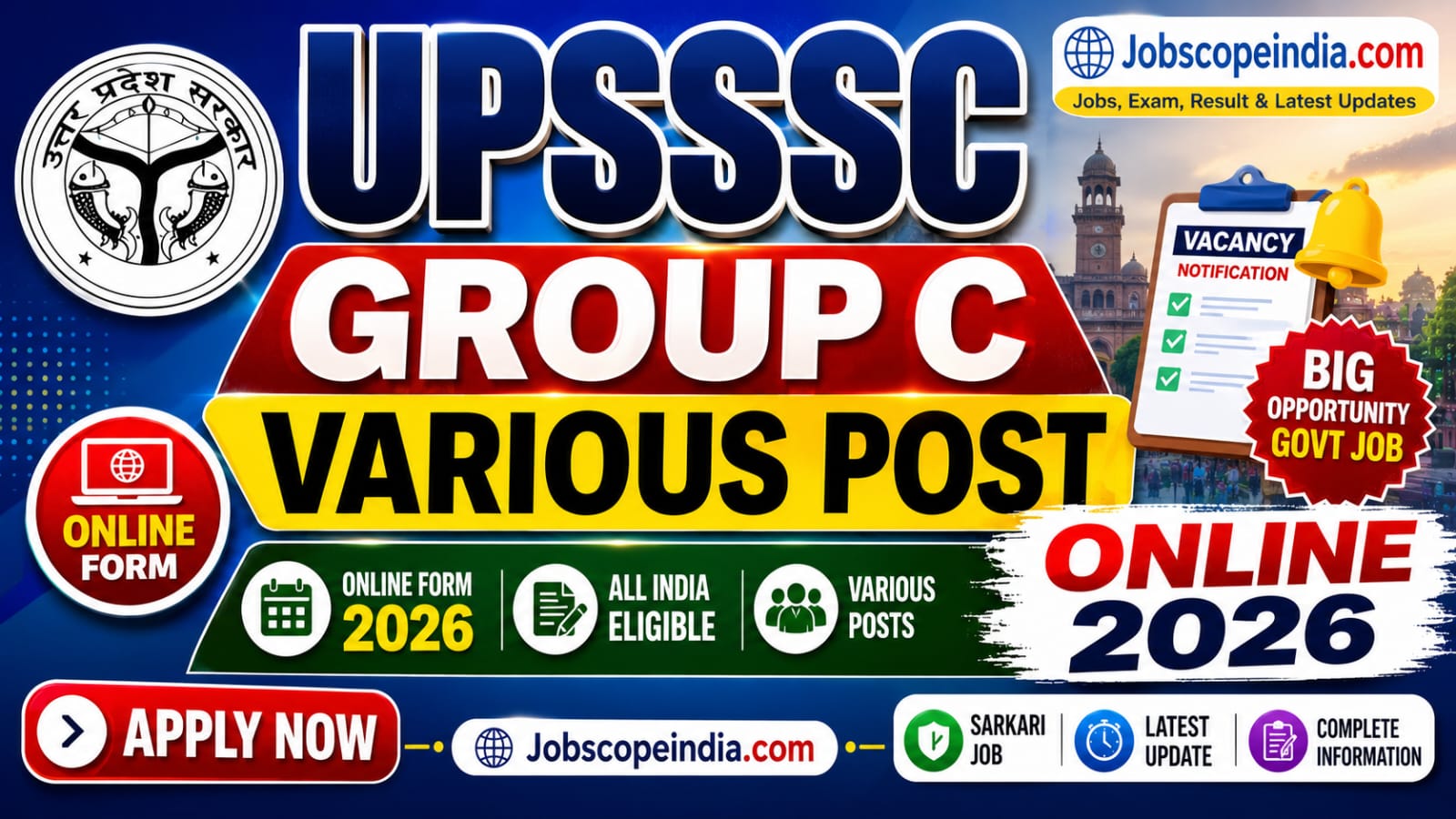 UKSSSC Group C Various Post Online 2026